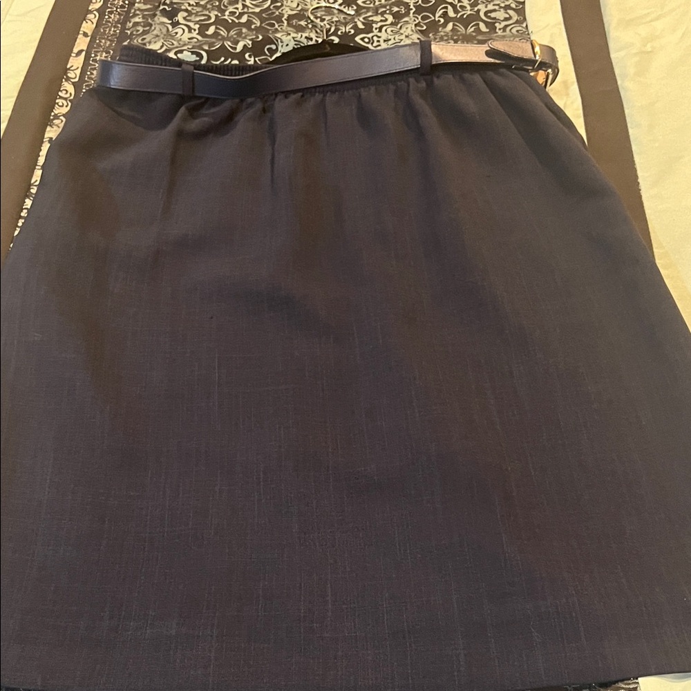 Alfred Dunner Dark Blue Mini Skirt